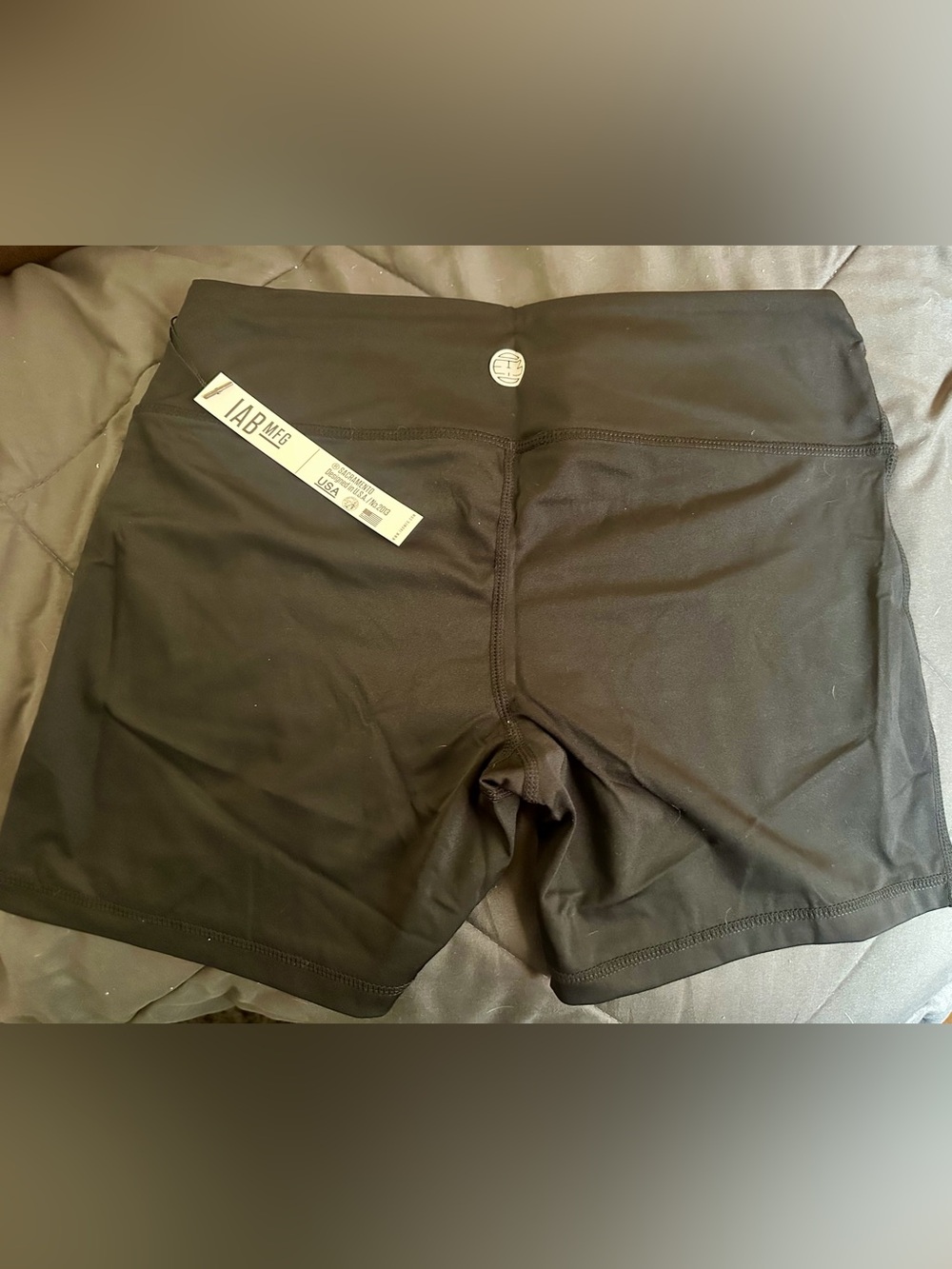 NWT IAB MFG Black High Rise Athletic Workout Shorts Size M 8